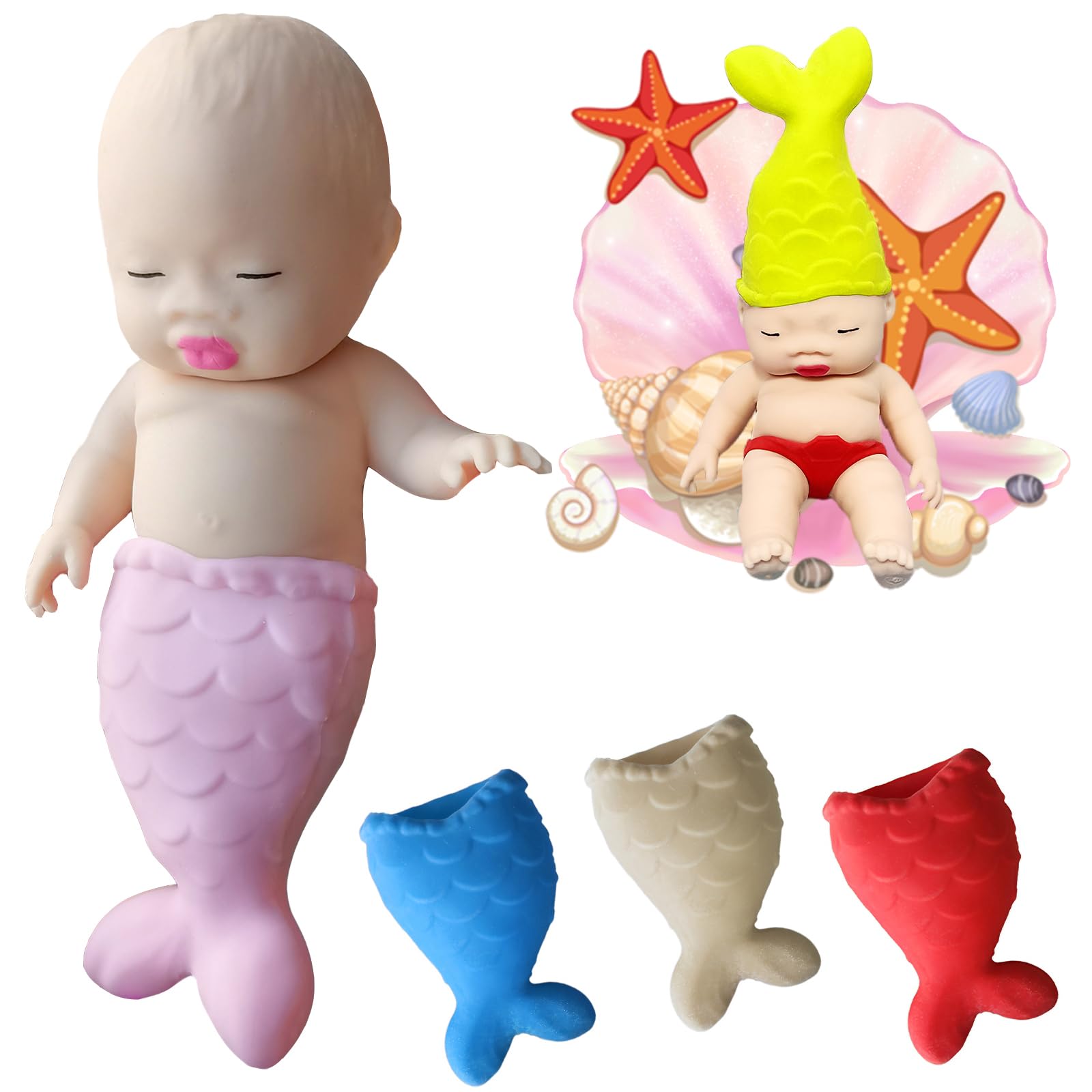 Amazon | アグリーベイビーズ 服 17cm【赤ちゃん2個+魚の尾5個
