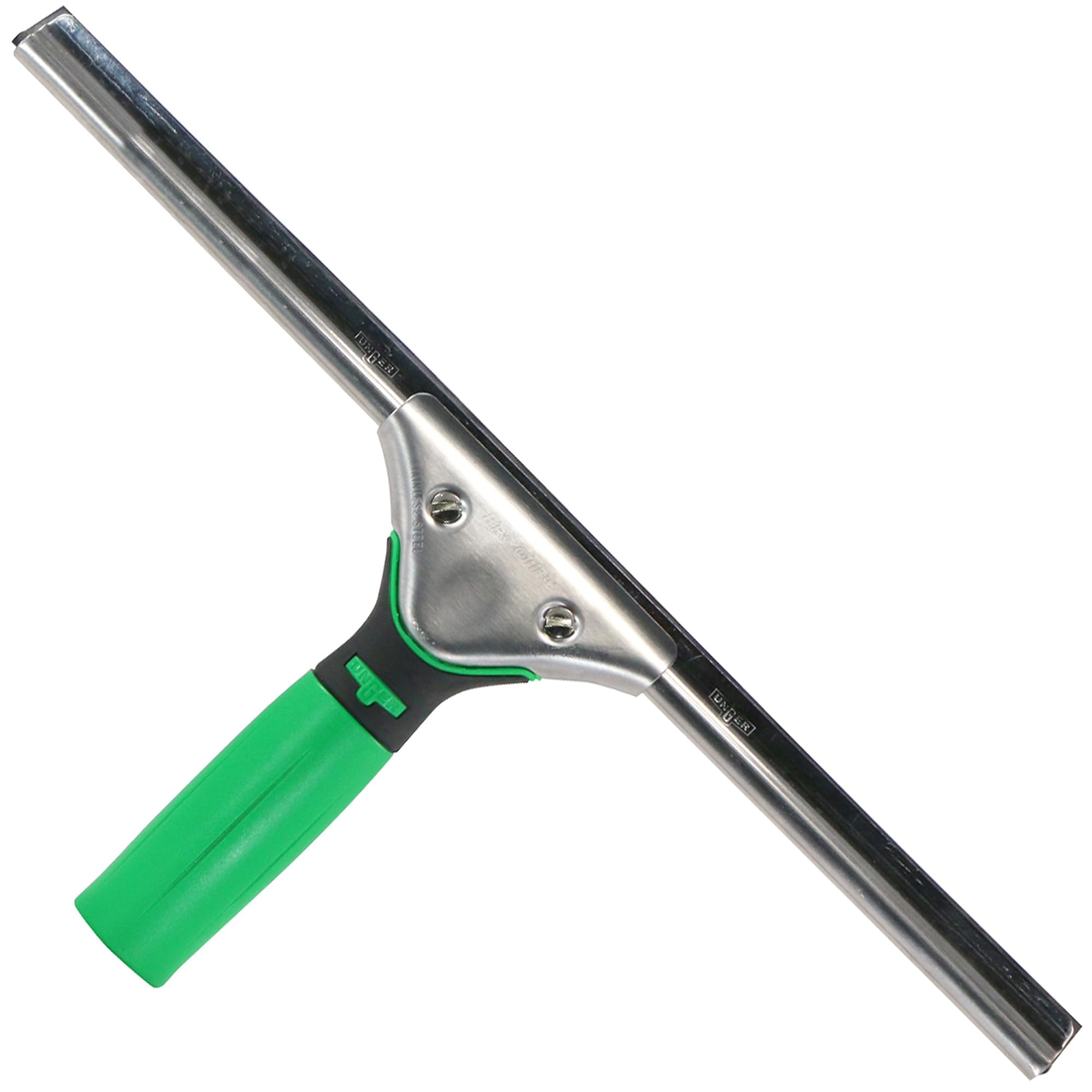 UNGER ErgoTec Window Squeegee 25cm - Rubber Squeegee Blade, Stainless Steel Channel & Rubber Grip Handle - UNGER Window Cleaning Equipment