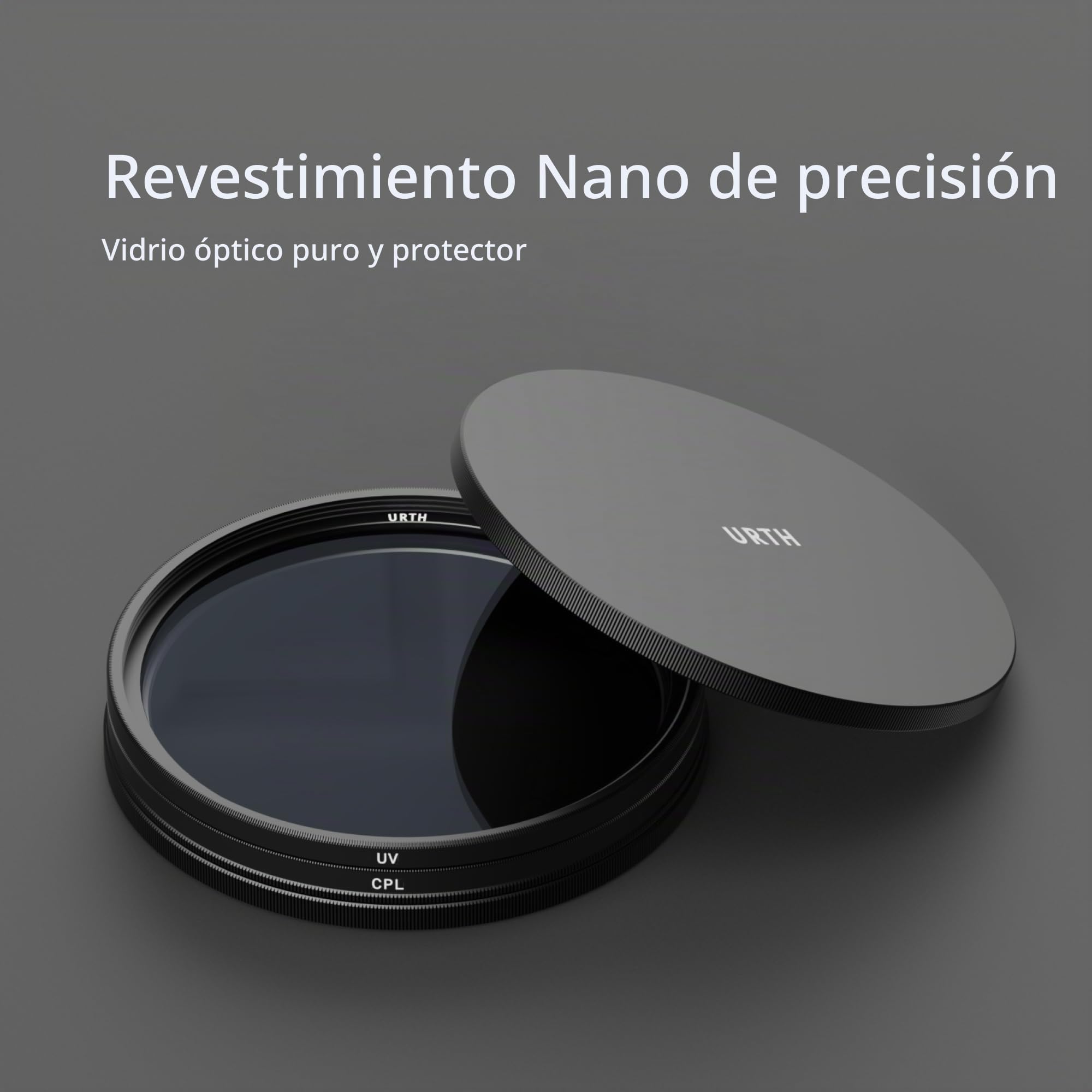 Urth 58 mm Kit de Filtros UV + Polarizador Circular (CPL) para Objetivo (Plus) 2 en 1 — Vidrio óptico HD con Nano-Recubrimiento de 30 Capas, filtros para cámara con 2 Tapas