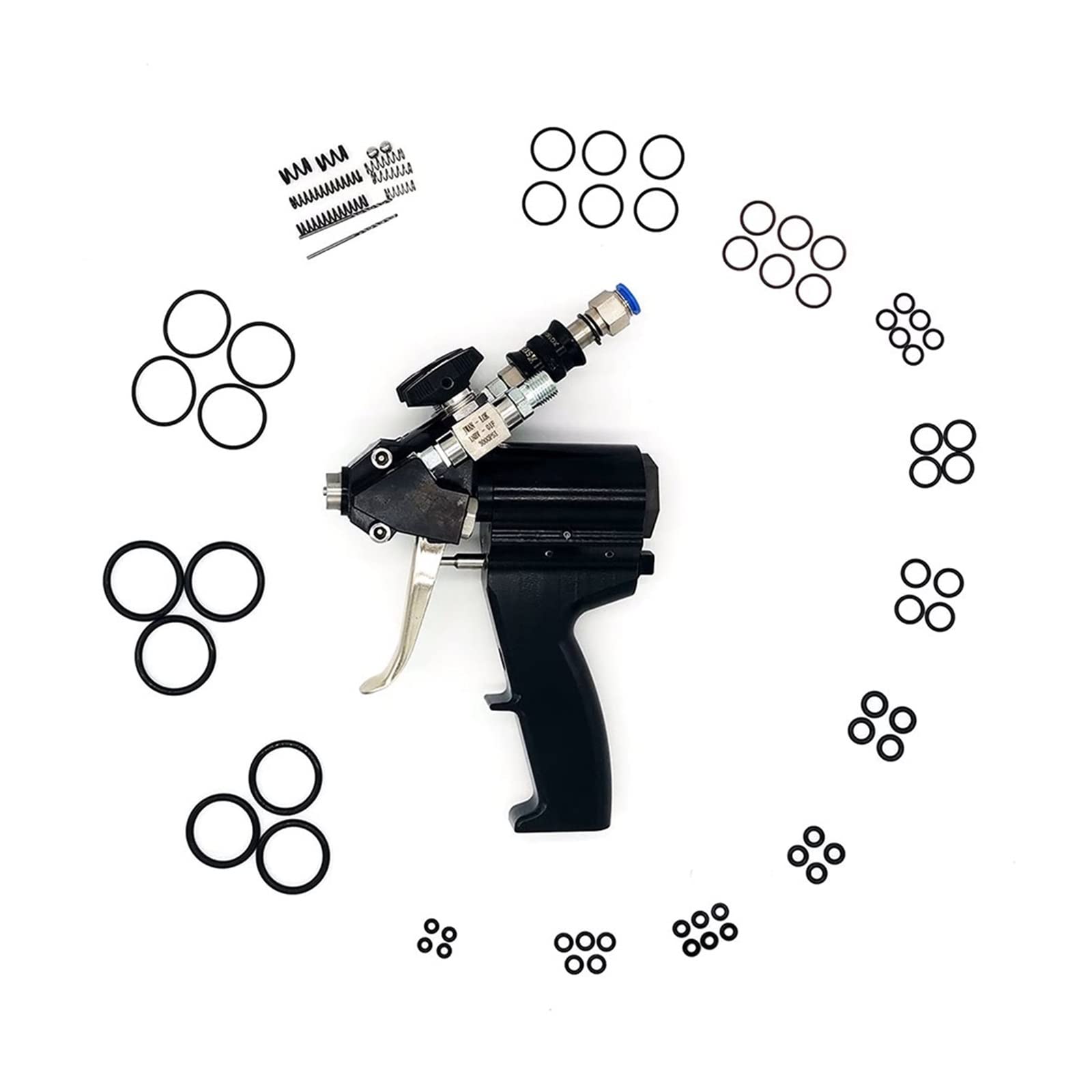 Pistolet natryskowy, Pistolet natryskowy z pianką poliuretanową P2 Czyszczenie powietrzem PU Wtrysk spieniania AB Dwuskładnikowy zestaw pistoletów do powlekania wysokociśnieniowego