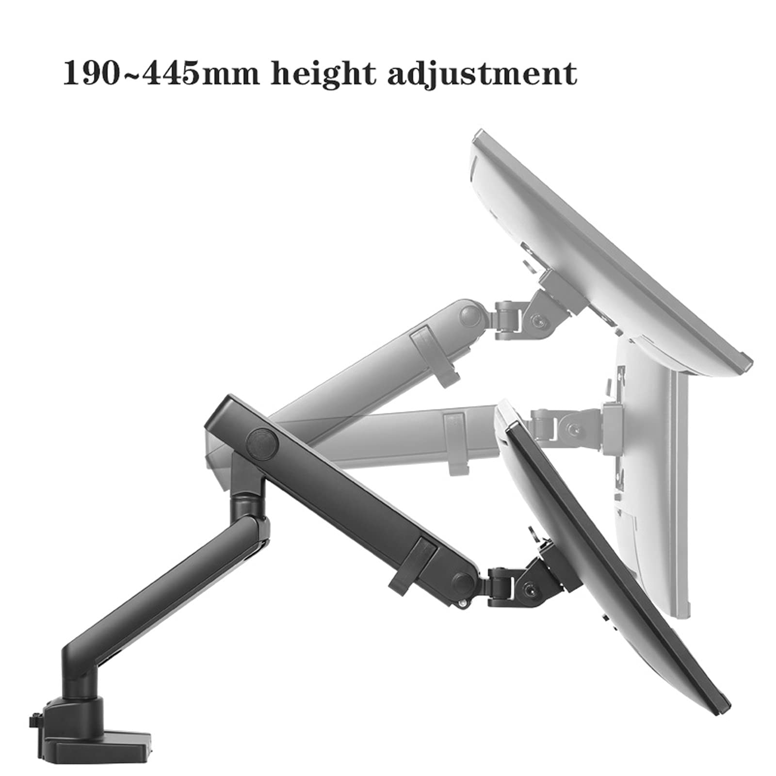 Monitor Arms Single Monitor Stand Arm Height Adjustable Monitor Stand Mount with Mechanical Spring Monitor Desk Mount for 17"-35" Screen, V(Black