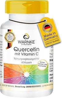 Quercetin mit Vitamin C - 500mg Quercetin pro Tagesdosis - 60 Kapseln - hochdosiert & vegan | Warnke Vitalstoffe - Deutsche Apothekenqualität