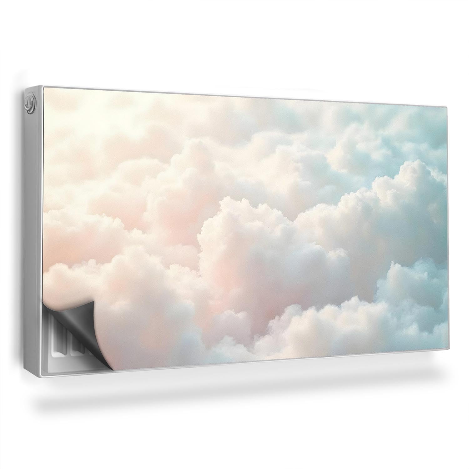 Cache radiateur 110x60 cm nuages pastel couverture magnétique pour décoration salon