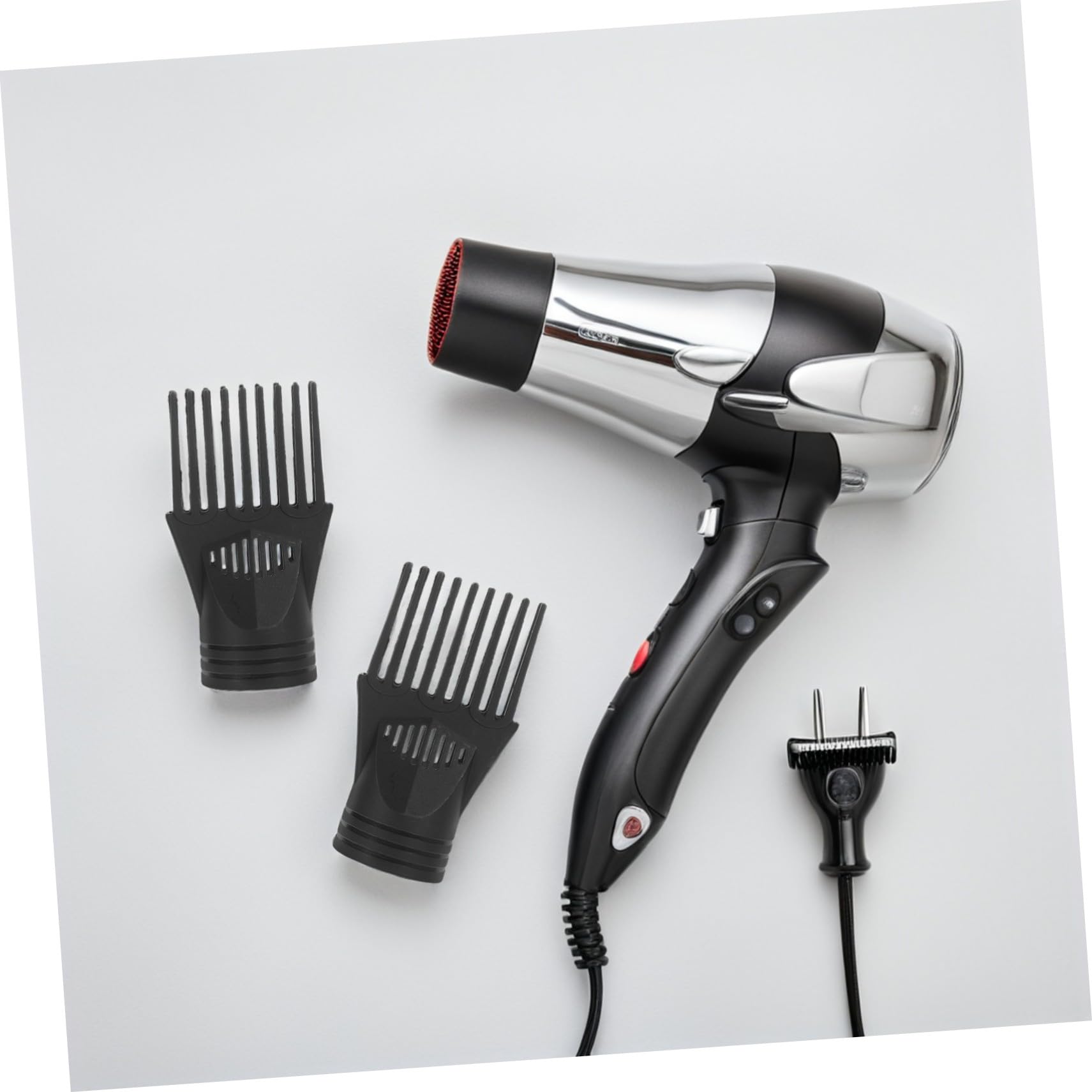 Lot de 5 Embouts Peignes Noirs pour Sèche-cheveux, Accessoires en Plastique, Contrôle du Flux D’air, Démêlage Cheveux Bouclés et Lissage, Usage Professionnel et Particulier,