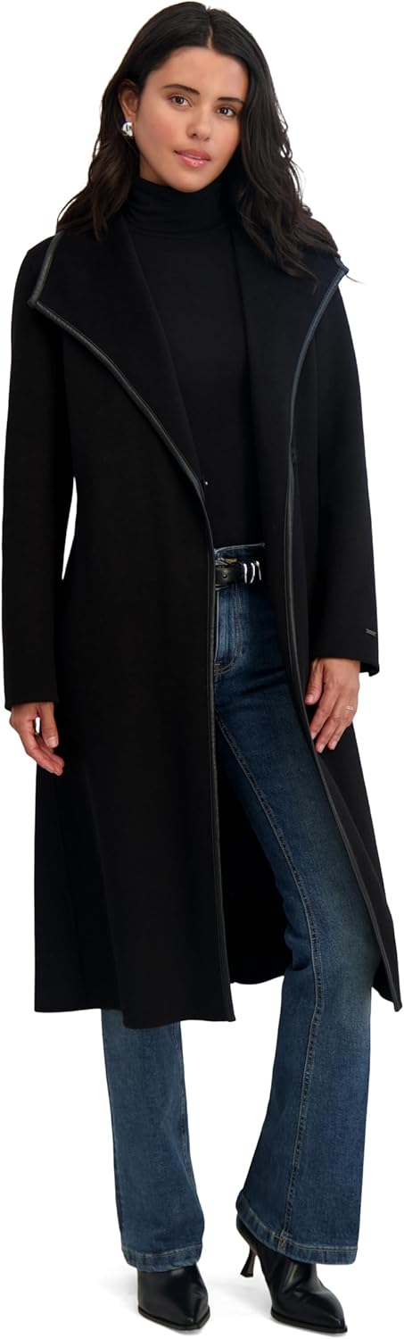 T Tahari Women's Elaine Boiled Combo Wool Coat - Image 2