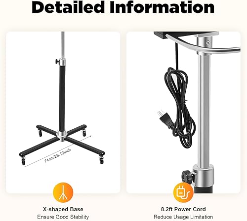 Miniatura 8 de Secador de pelo infrarrojo en órbita multifuncional, 1000 W, profesional, 3 en 1, rotación de 360 grados, 3 funciones, 6 modos, 52.76-68.11