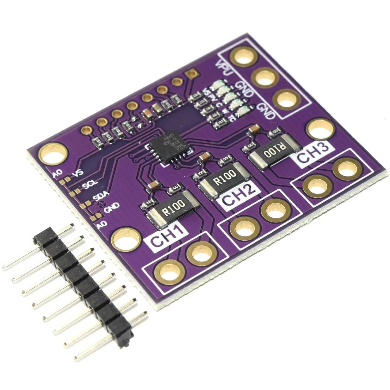 Techtonics INA3221 Triple Channel I2C Output Current, Shunt and Bus Voltage Monitor