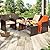 KROFEM 4 Piece Rattan Patio Furniture Set, Outside Sectional with 2 Chairs, Sofa, and Coffee Table, UV Resistant Wicker Brown Frame with Beige Washable Overstuffed Cushions