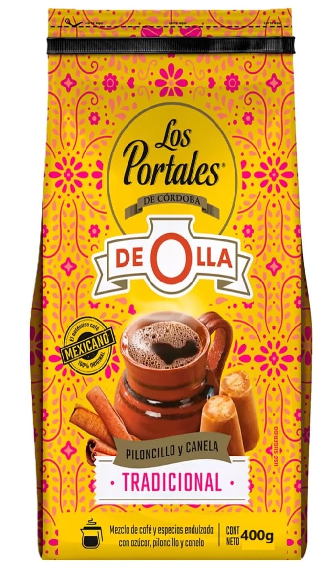 Cafe De Olla: The Authentic Mexican Ground Coffee with Cinnamon, Brown Sugar, and Spices, 15.2 Ounce (Resealable Bag)