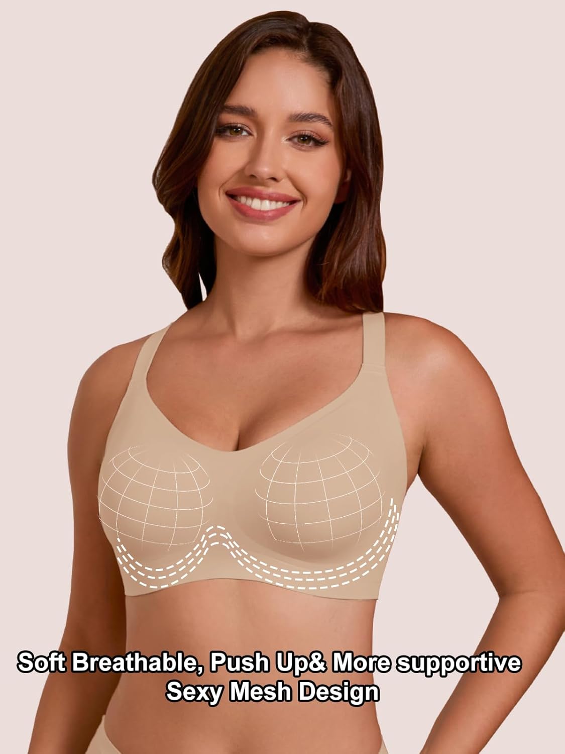 COCOMARTS Jelly Bras for Women No Underwire Full Coverage Push Up Bra Wireless Seamless Bra Comfortable Tshirt Bralettes - Image 2