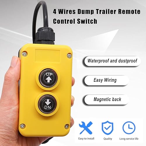 Miniatura 4 de Taiss Interruptor de control remoto de remolque de descarga de 4 cables 12V DC - Controlador industrial hacia arriba hacia abajo para camión Lift