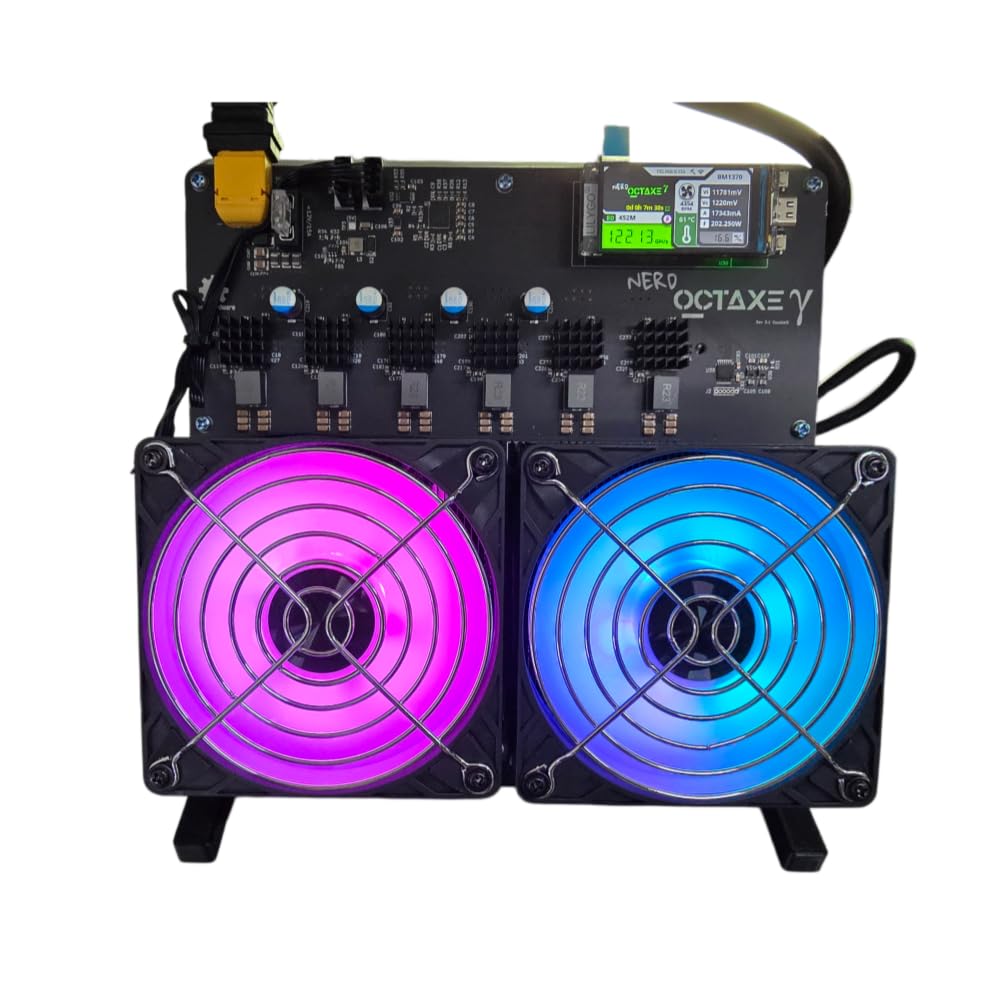 NerdOCTAXE γ Rev3.1 12TH/s Crypto Miner, Low Power BTC Miner with BM1370 ASIC Chip, 20J/TH, RGB Fan, Plug and Play Home Mining Rig