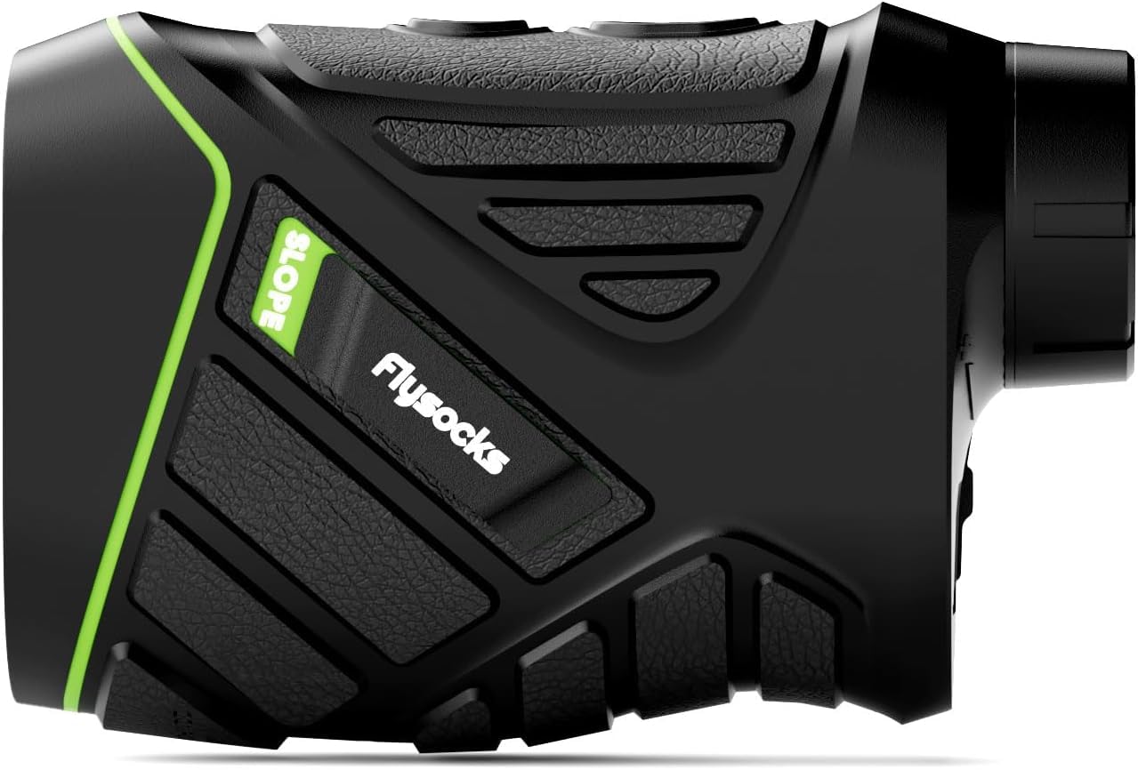 Flysocks Golf Rangefinder with Slope, 1200 Yards Laser Range Finder, 7X Magnification, Rechargeable Range Finders Golfing with Flagpole Lock Vibration, Magnetic Strip, Golf Accessories for Hunting