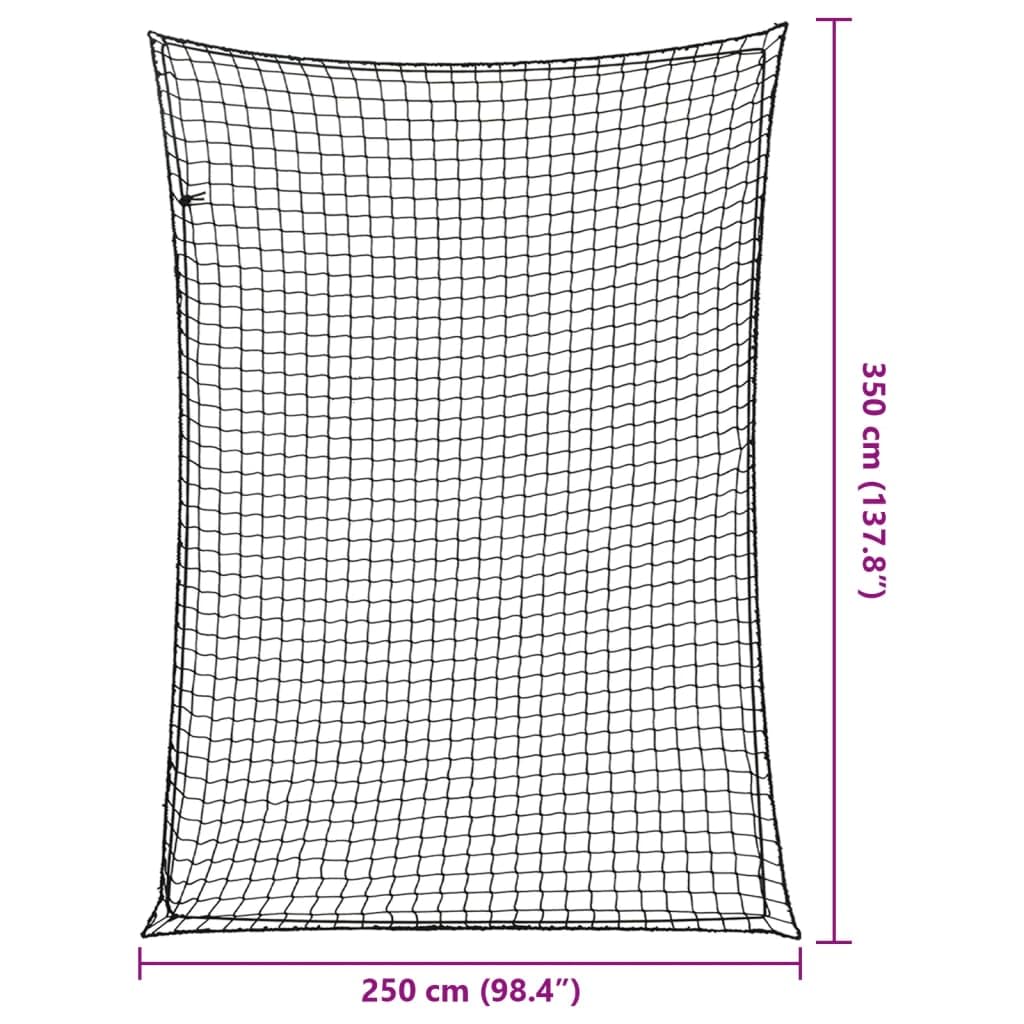 Anhängernetz mit Gummiseil Schwarz aus Polypropylen 3,5x2,5 m Ladungssicherung für Anhänger, LKW, Pkw, SUV und Wohnmobil elastisch dehnbar sicherer Transport