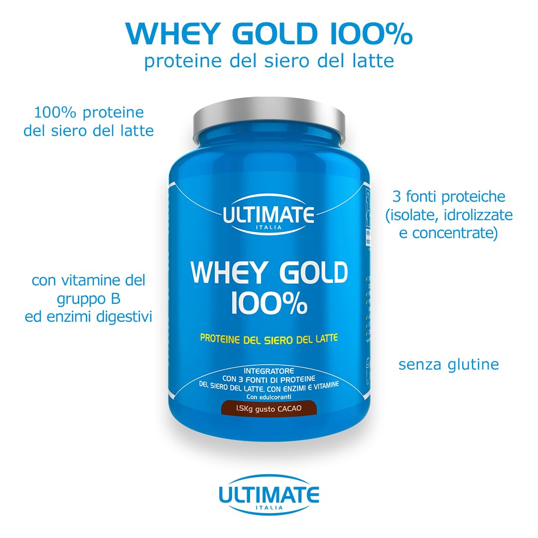 Ultimate Italia - Whey Gold 100% gusto cacao 1.5 Kg