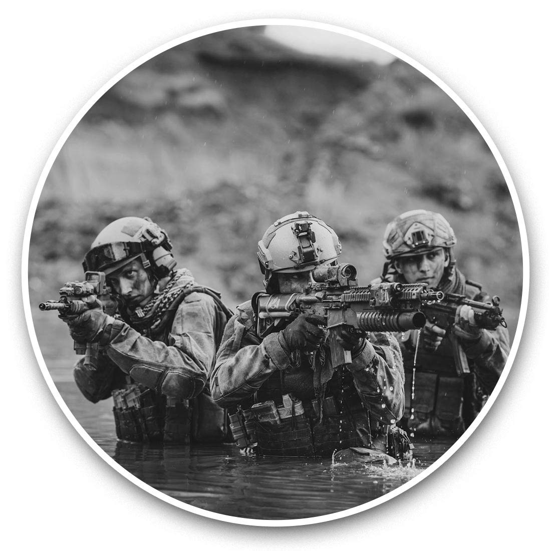 Destination Vinyl Ltd Bw Army Infantry Sas Soldiers Gamer 36683 2 X 25Cm Vinyl Stickers - Army Infantry Sas Soldiers Gamer Decals 36683