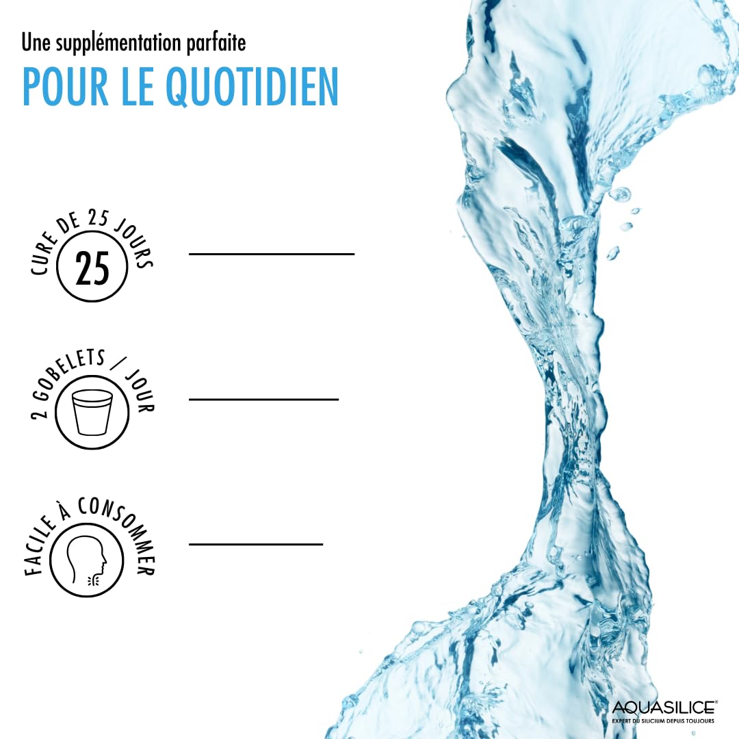 Silicium Glucosamine Chondroïtine - Solution buvable 1L - Enrichi en Bambou & Manganèse - Nettoyage de l'Organisme - Maintien d'une Ossature Solide - Fabriqué en France - Aquasilice
