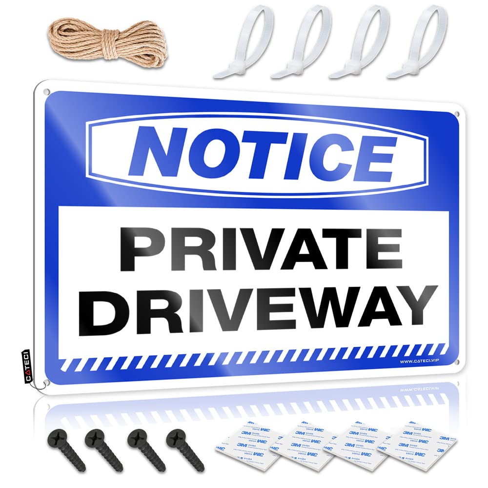STWNVOITV Beer Decorations For Man Cave Notice Private Driveway Tin Sign Vintage Signs Metal Funny Sign Decor(30X40CM)
