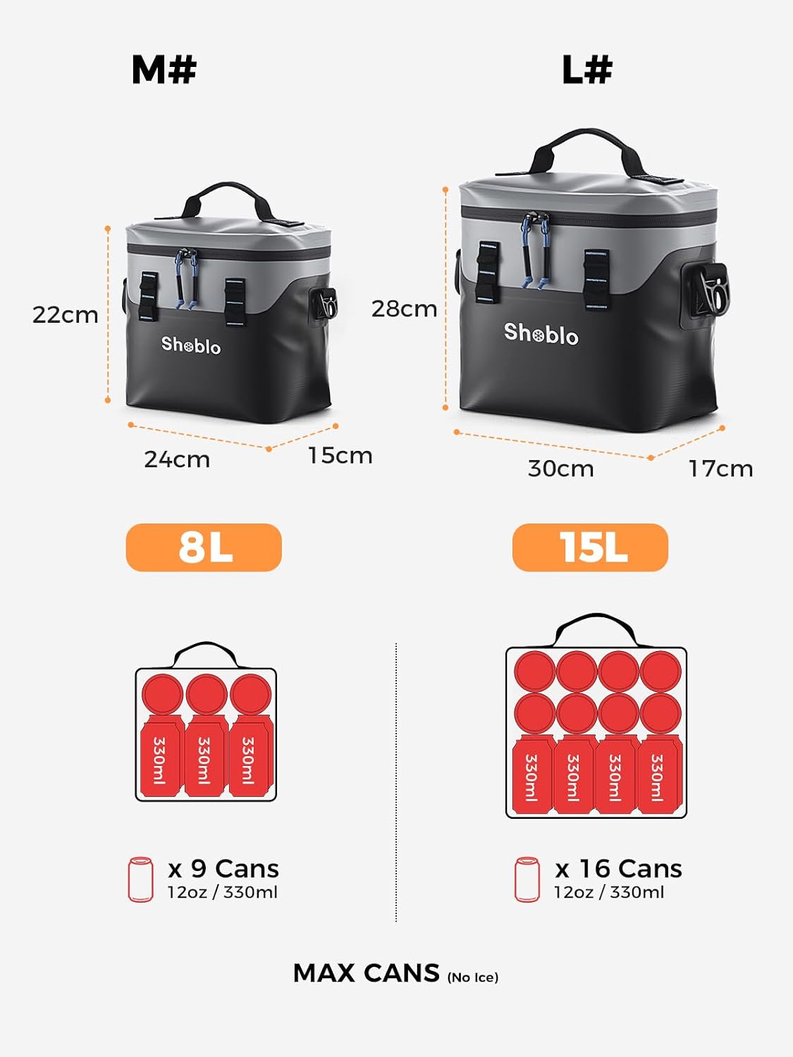 Small Soft Cooler Bag, 9 Can Insulated Lunch Box, Ultrasonic Welded Leak-Proof Cooler, IPX6 Waterproof Portable Lunch Bag for Work, Beach, Camping & Travel, Black