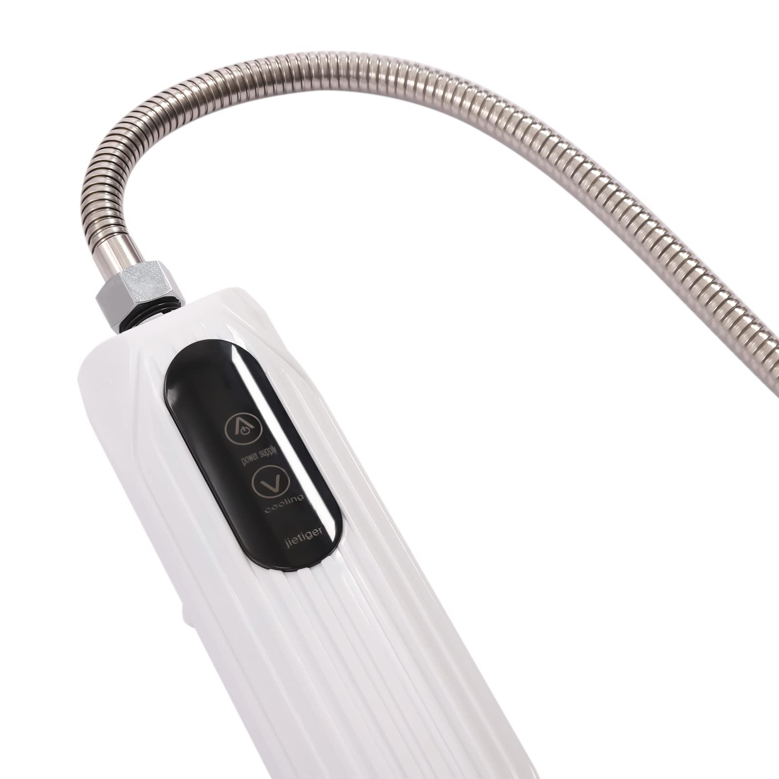 Doorstroomboiler, 3500 W, met douchekop en temperatuurweergave, tankloze boiler, boiler, instant boiler, roestvrijstalen verwarming