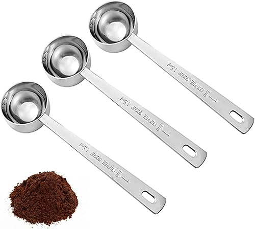 Cucharas de café de acero inoxidable con mango largo, 1 cuchara de mesa de acero inoxidable, para café, leche, fruta en polvo, medición de