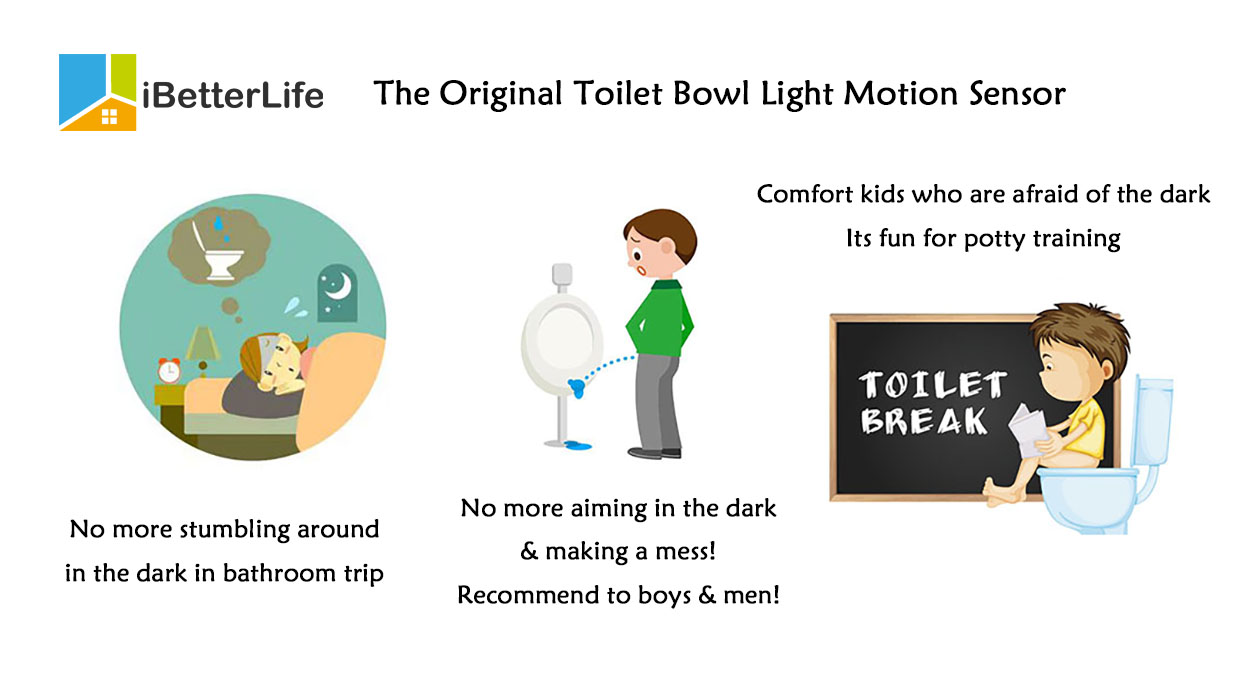 Image of Toilet Light with Motion Activated Sensor - 2Pack The Original 8 Color Changing LED Inside Toilet Bowl Night Light for Bathroom Decor - Cool Stuff, Funny Gifts for Kids Dad Teen Boys Girls Men Women