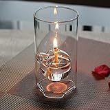 Clear Glass Oil Light Borosilicate Includes Bliss Suspended Hurricane Candle Holder Sleeve Paraffin