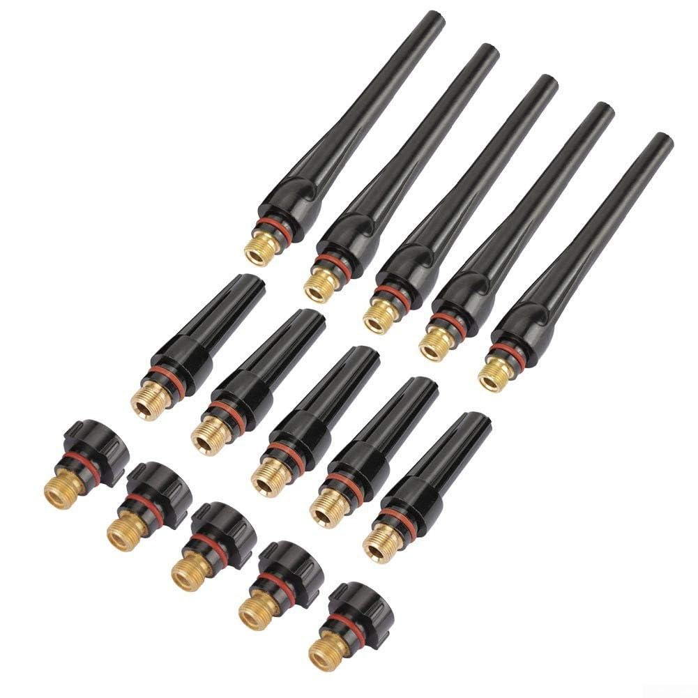 15PCS TIG Back Cap Torch Kit per WP-17 WP-18 WP-26 tra cui modelli 57Y02 57Y03 57Y04 costruzione in metallo plastica per attività di saldatura industriale