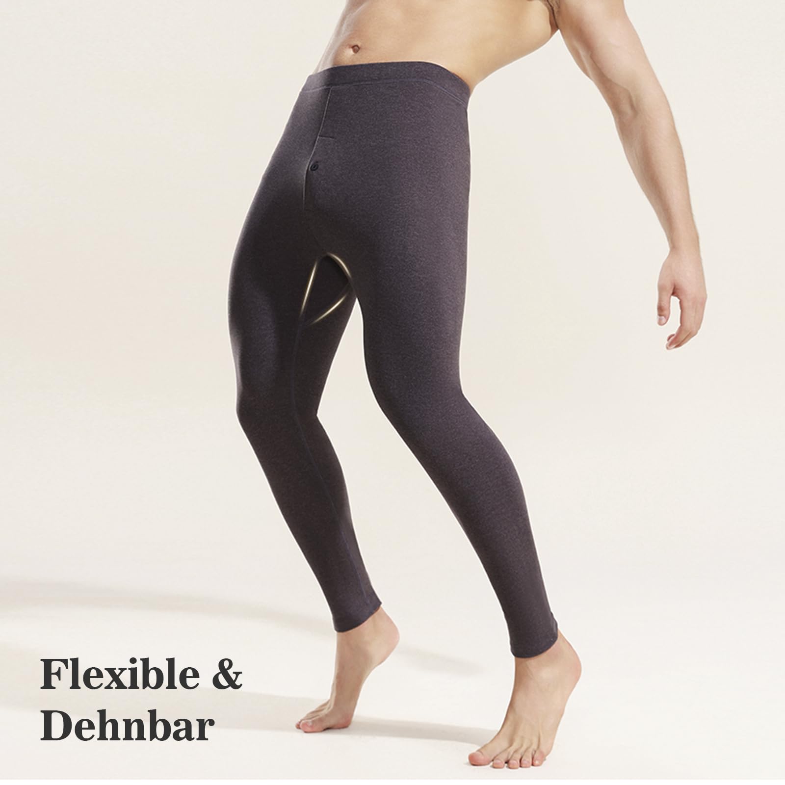 Calzoncillos largos para hombre con abertura, ropa interior térmica de invierno, ropa interior cómoda y cálida para hombre, pantalones térmicos, leggings térmicos