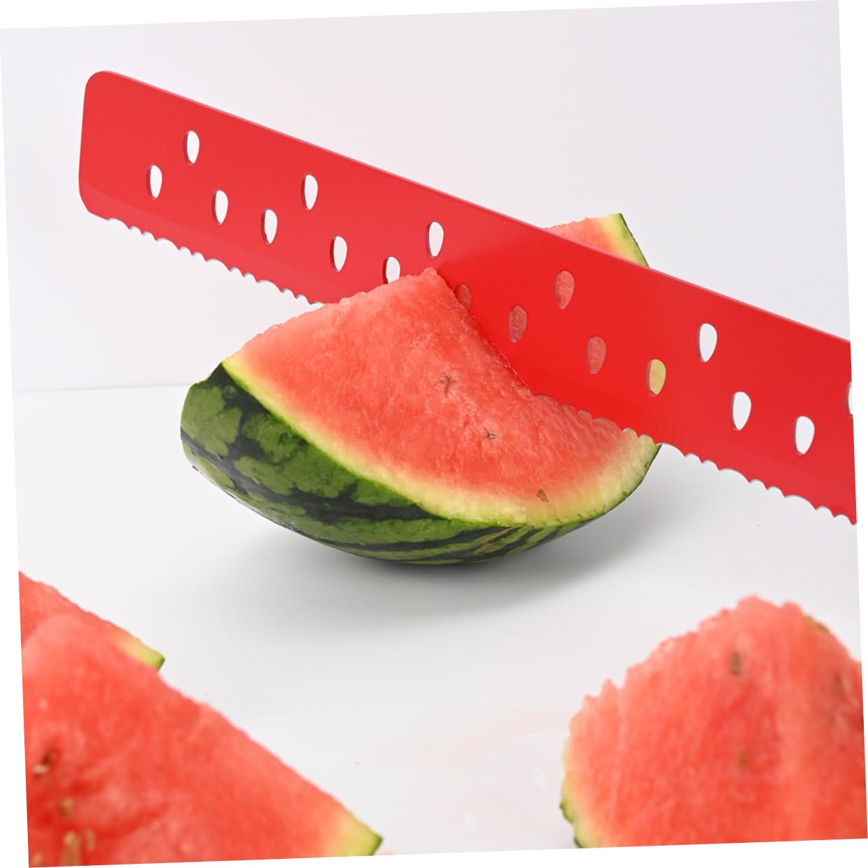 GLEAVI 2 Stück Wassermelonenmesser aus Edelstahl, Rot, Gezahnt