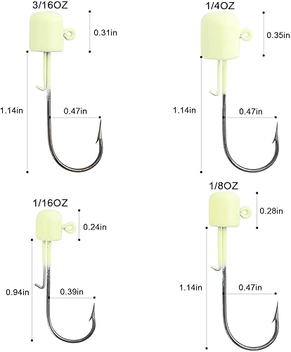 Miniatura 7 de Ned Rig - Paquete de 10 plantillas de hongos de pesca, varios colores, cabezas de plantilla de gancho Mustad para cebo de plástico suave de agua