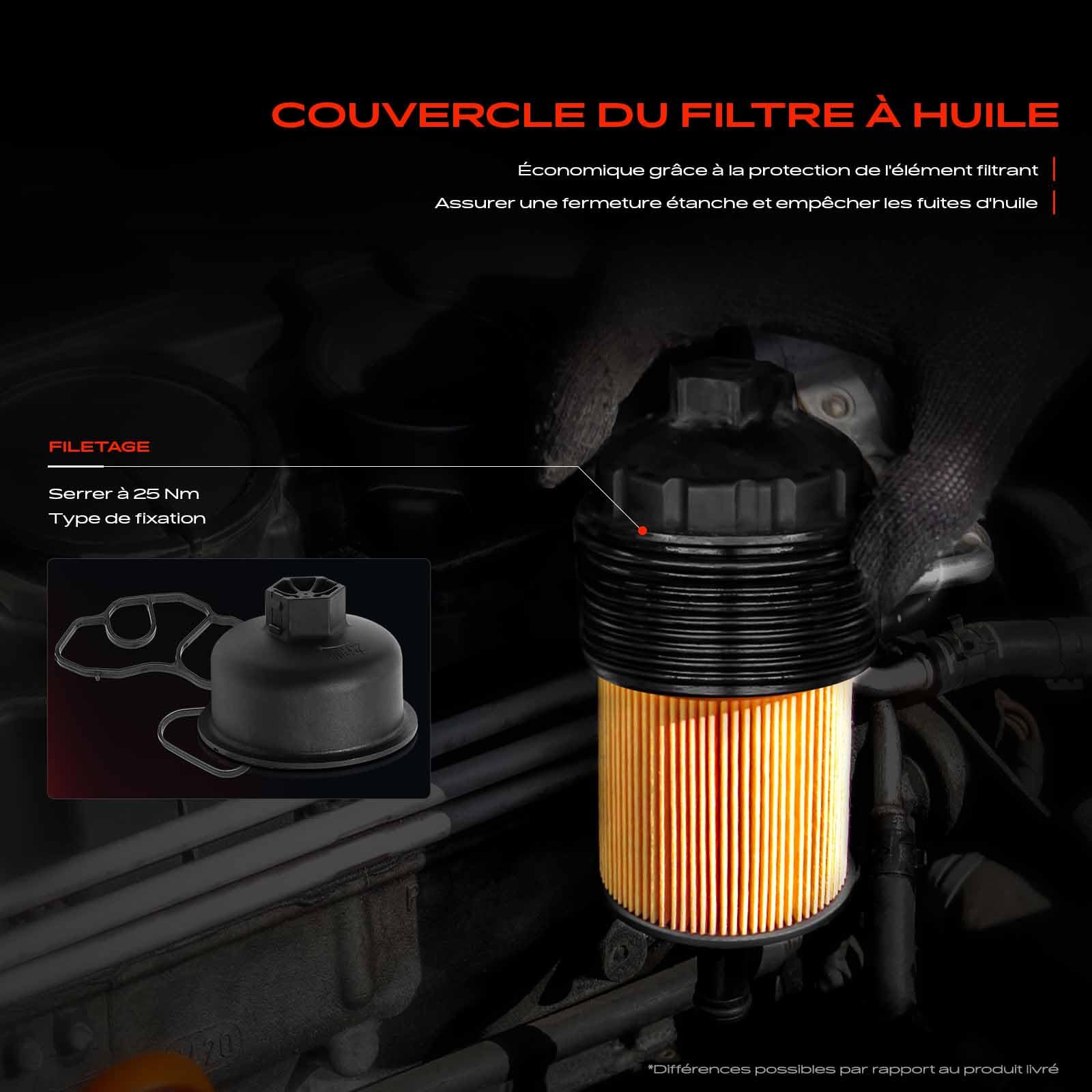 Frankberg Refroidisseur d'huile Huile moteur Boîtier de filtre à huile Essence Compatible avec C3 II SC C4 II NC DS3 SA 207 WA 208 I CA CC WC 5008 0E 0U Remplacer# V864375780