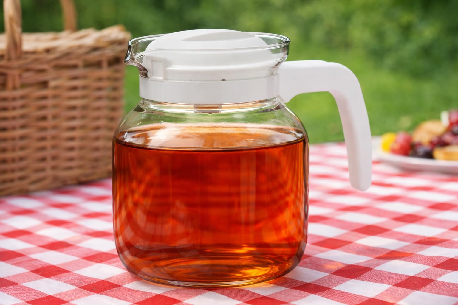 MGE - Kanne aus Glas - Glaskanne/Teekanne mit Deckel - Thermoglas-Teekanne - Melita-Kanne mit Deckel - Mikrowellengeeignet - 1400 mL