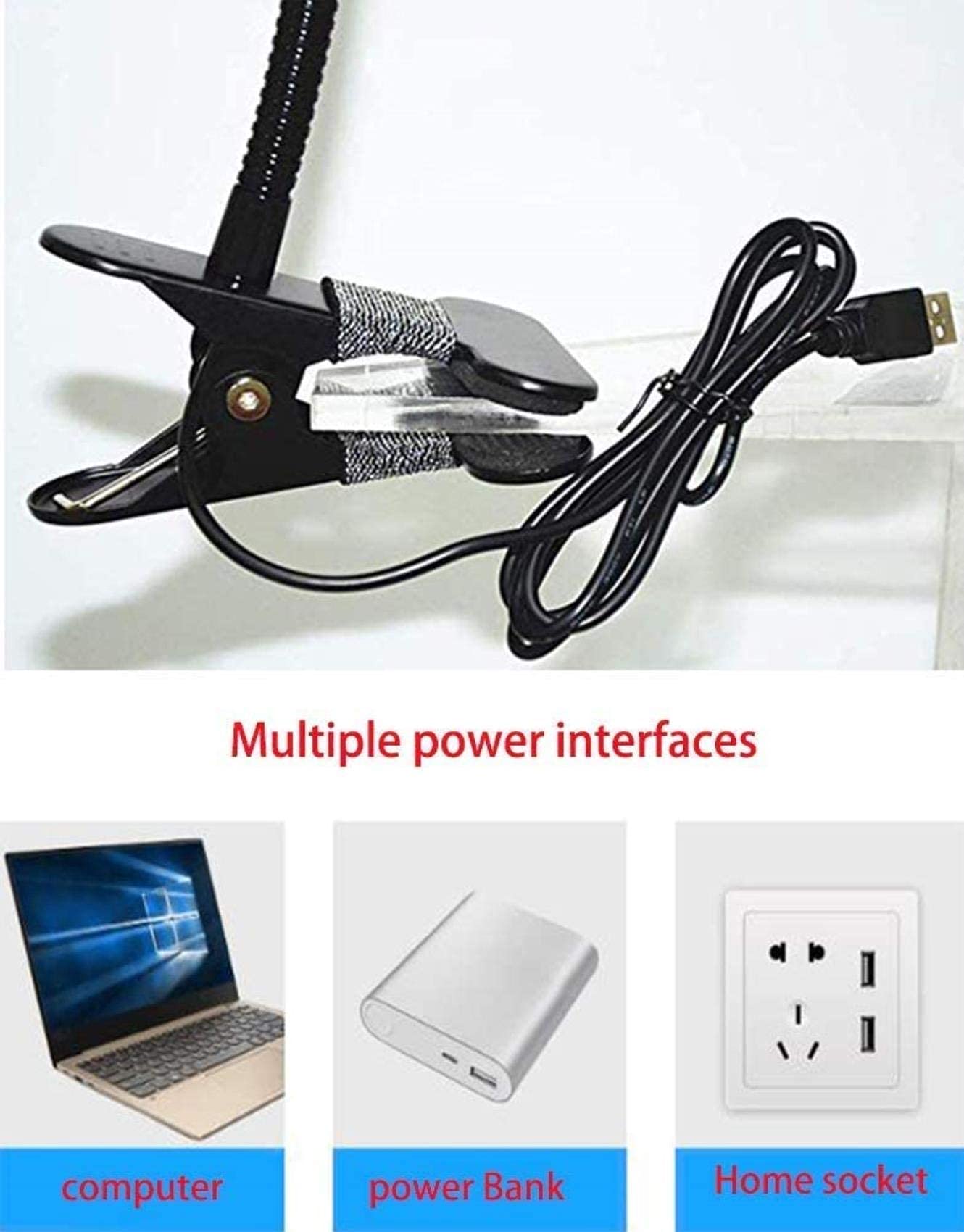 Lámpara de Abrazadera de Lupa 3X 10X con 26 Luces LED Regulable Brazo Giratorio Ajustable Mesa de luz de Utilidad Lupa iluminada para Lectura Manualidades Reparación Lupa,Negro Safehappy