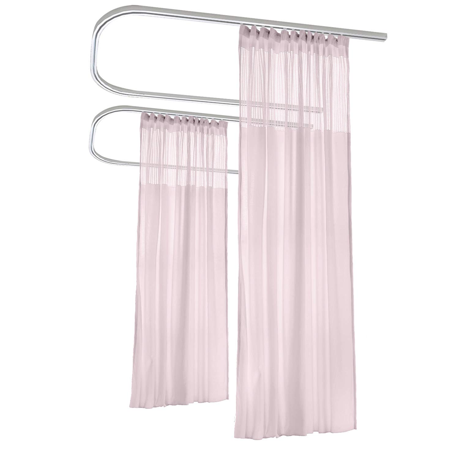 Macochico Pink Room Divider Curtains Privacy Cubicle Curtains with Flat Hook Hanging for SPA Lab Curtain Room Divider,5ft Wide x 8.5ft Tall(1 Panel)