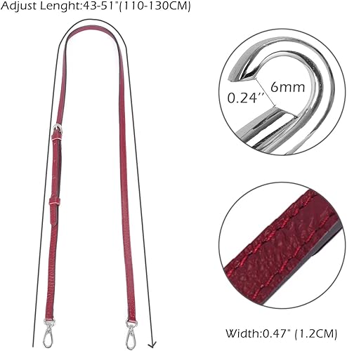 Miniatura 19 de Correa para bolso de mano Live UP, correas de cuero genuino de repuesto para bolso cruzado Marrón