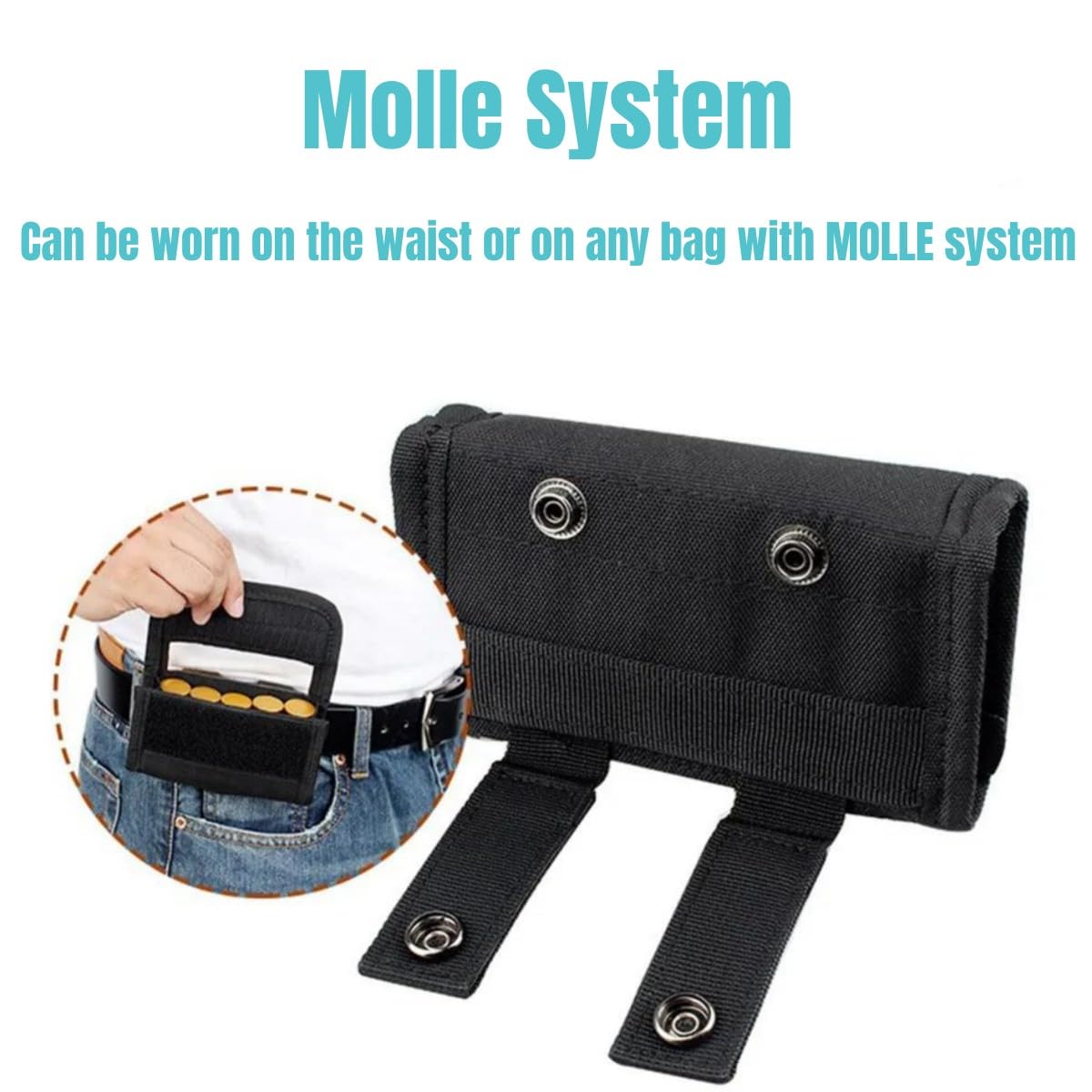 Tactical 5 Rounds Cartridge Pouch Shotgun Shotshell Munizioni Ricarica Molle Pouch Holder per calibro 12/20G