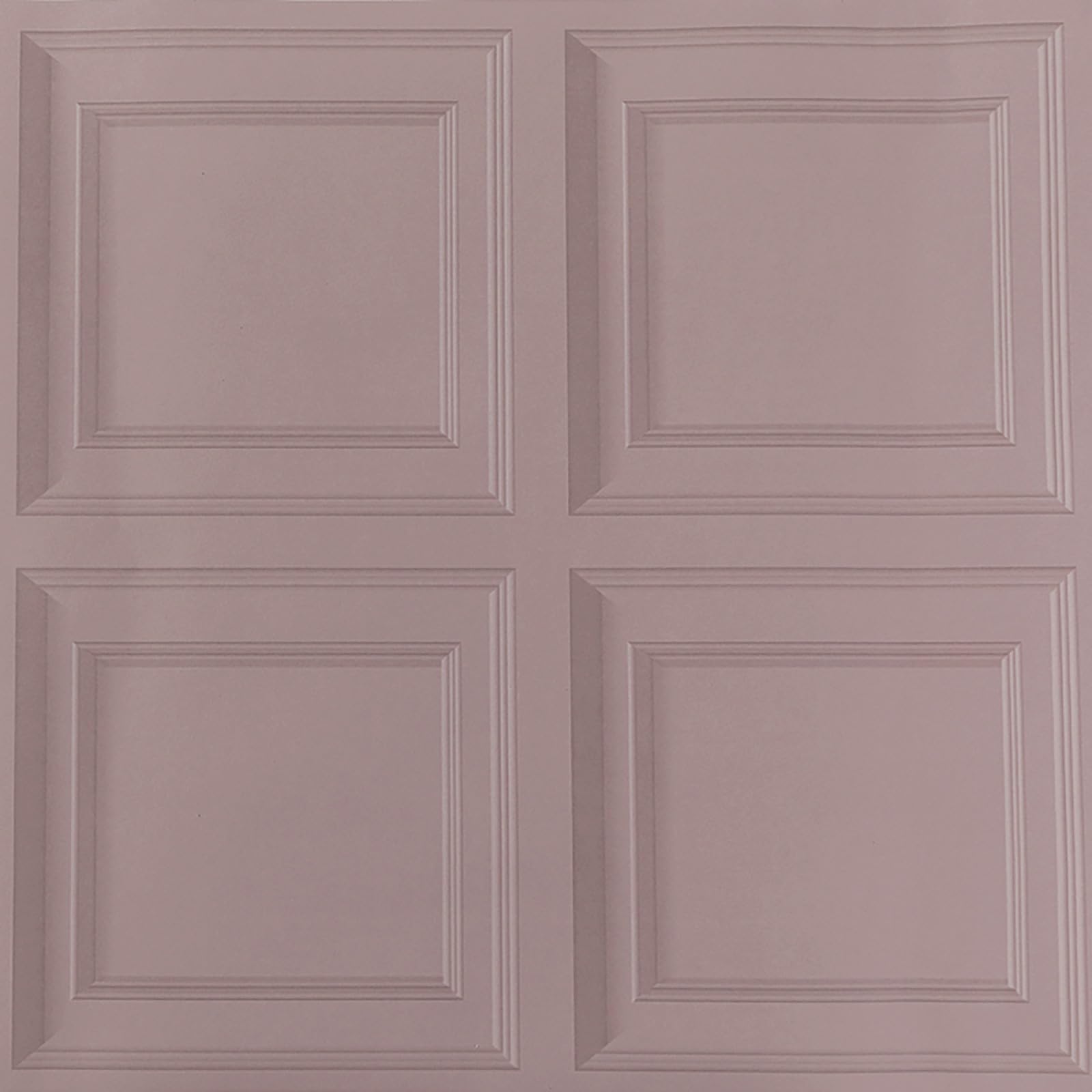 Snewvie 3D Wood Effect Wallpaper Wooden Panel Frame Realistic Textured Retro Embossed Cream Tartan Wallpaper for Living Room Feature Wall Bedroom,Pink — image 1