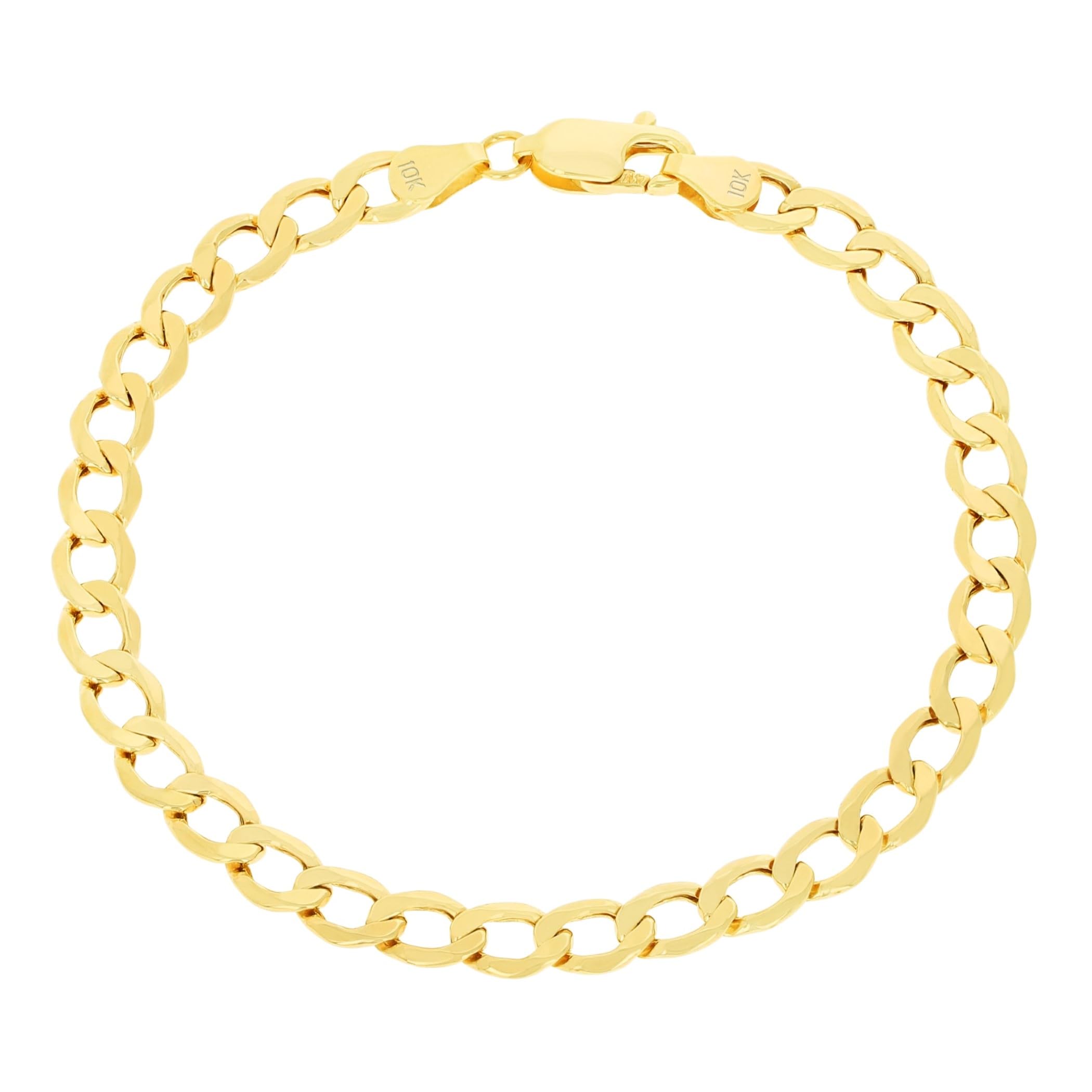 Nuragold 10k Yellow Gold Cuban Link Bracelet
