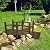 SULIVES 5ft Wooden Garden Bridge, Arch with Safety Railings On Either Side Outdoor Footbridge, Wooden Walkway Decorative Pond Landscaping, Backyard, Streams, Creek or Farm, Stained Wood