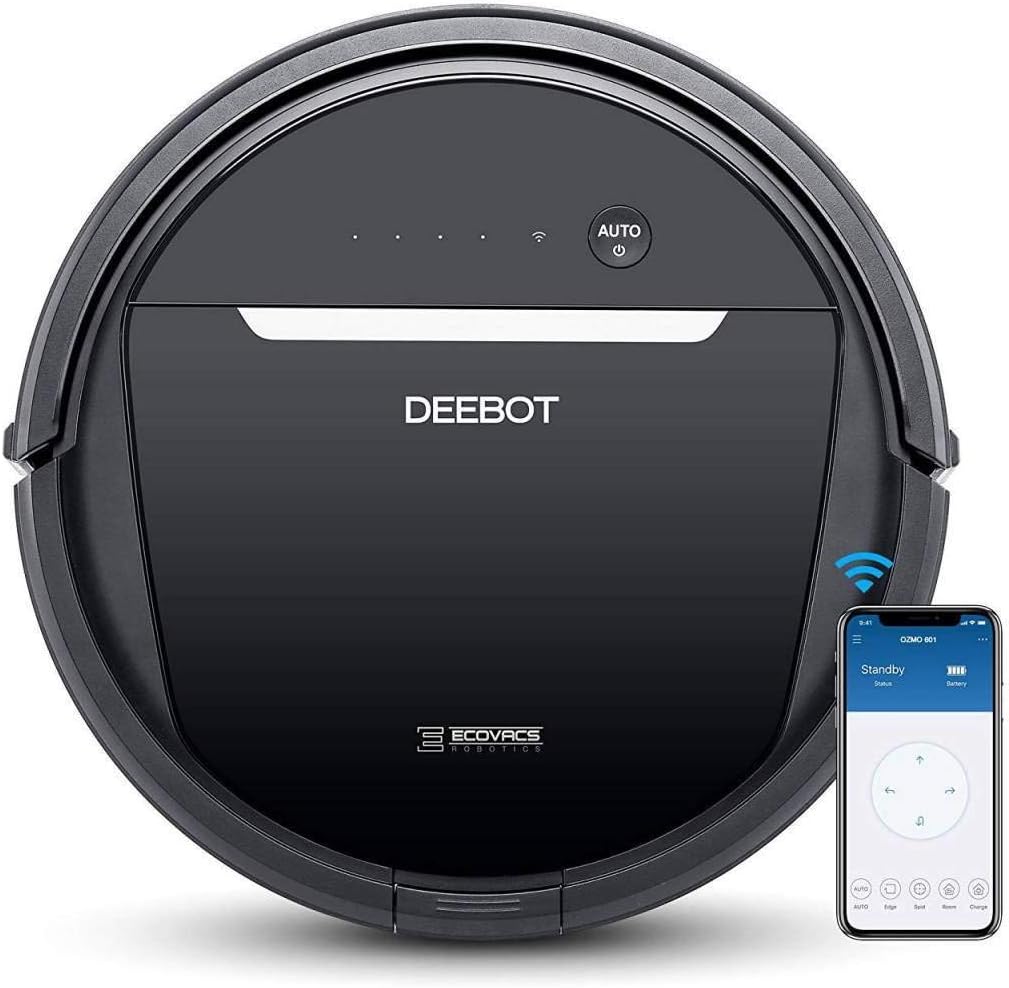 ECOVACS OZMO 601 Self-Charging Robot Mop & Vacuum w/Smart Phone App Controls, Auto-Clean Mode, 2 Specialized Cleaning Modes, Digital Mop for Pet Hair, Dirt, Dried Liquids & Hard Floors