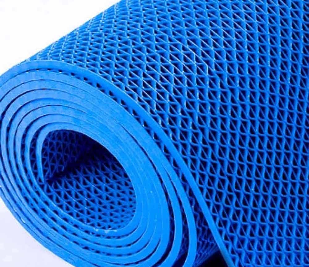 Badezimmerteppichmatte, Bodenmatte aus PVC, Badewannenmatte, rutschfeste Duschmatten mit Abflusslöchern, blaue Badezimmer-Badewannenmatten, Duschbodenmatte, rutschfeste Badematten for Duschkabinenmatt