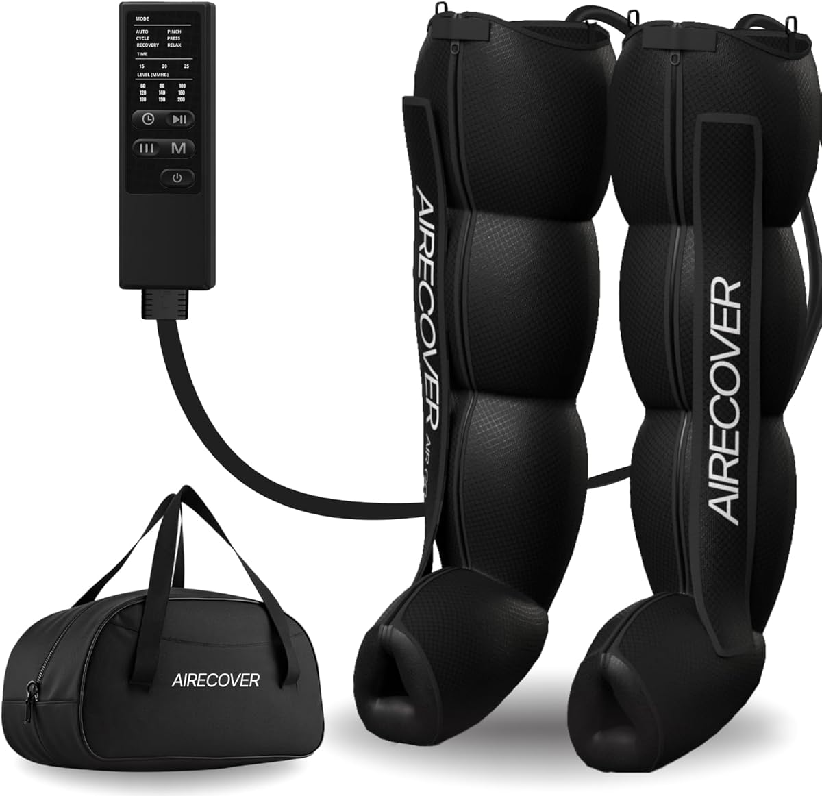 Presoterapia para Casa, Masajeador de Piernas y Pies Cansados para Mejora la Circulación Recuperación, Muscular Drenaje Linfático, Portátil con Bolsa (L:183-195 CM)