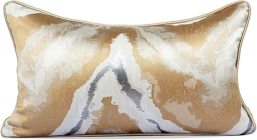 Gold Decorative Throw Pillow Covers,12inchx20inch, Modern, Stylish,Unique,Decorative Lumbar Cover Pillow Covers for Couch,Sofa,Bed,Home Decor (Gold,12X20)