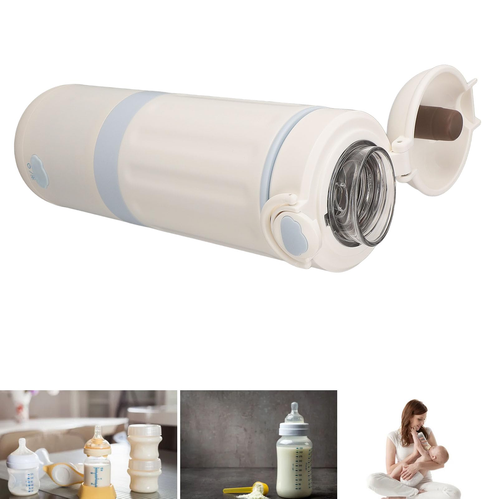 Calientabiberones Portátil, Calienta Biberón De Viaje De Acero Inoxidable De Doble Capa De 500ml Hervidor Eléctrico De Viaje Inalámbrico Y Recargable Por USB Para Leche Materna