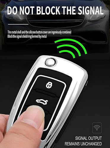 Miniatura 4 de Funda para llavero VW, carcasa de aleación de zinc, compatible con Volkswagen Jetta Beetle, Tiguan, Passat, Polo Golf MK6