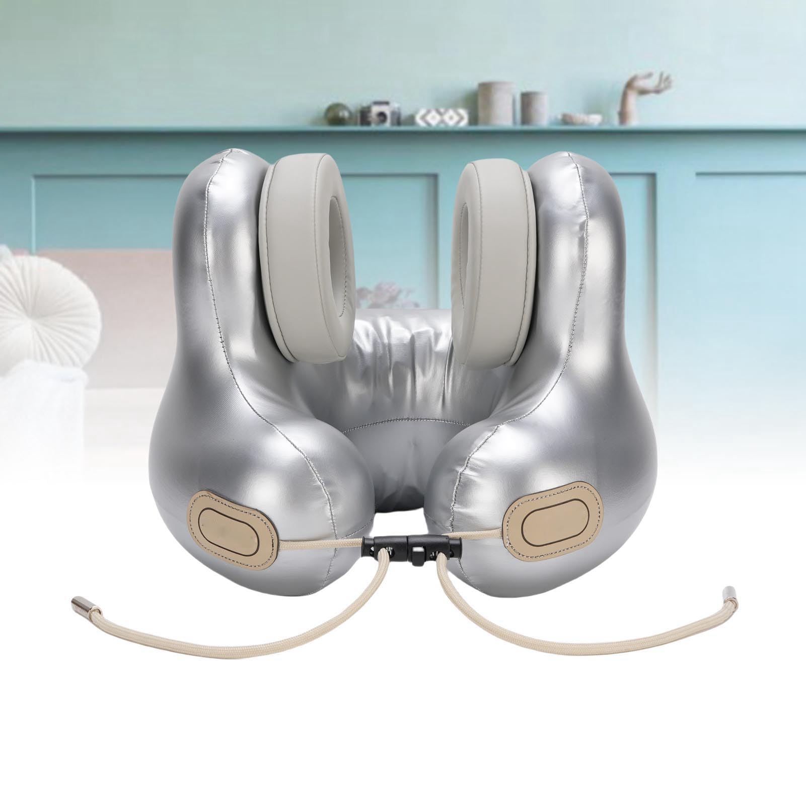 Naroote Reise-Nackenkissen mit Bluetooth 5.2-Headset, U-förmiges Musik-Flugzeugkissen mit Ohrpolstern, Nackenstütz-Flugzeugkissen Zum Schlafen auf Langen Flügen