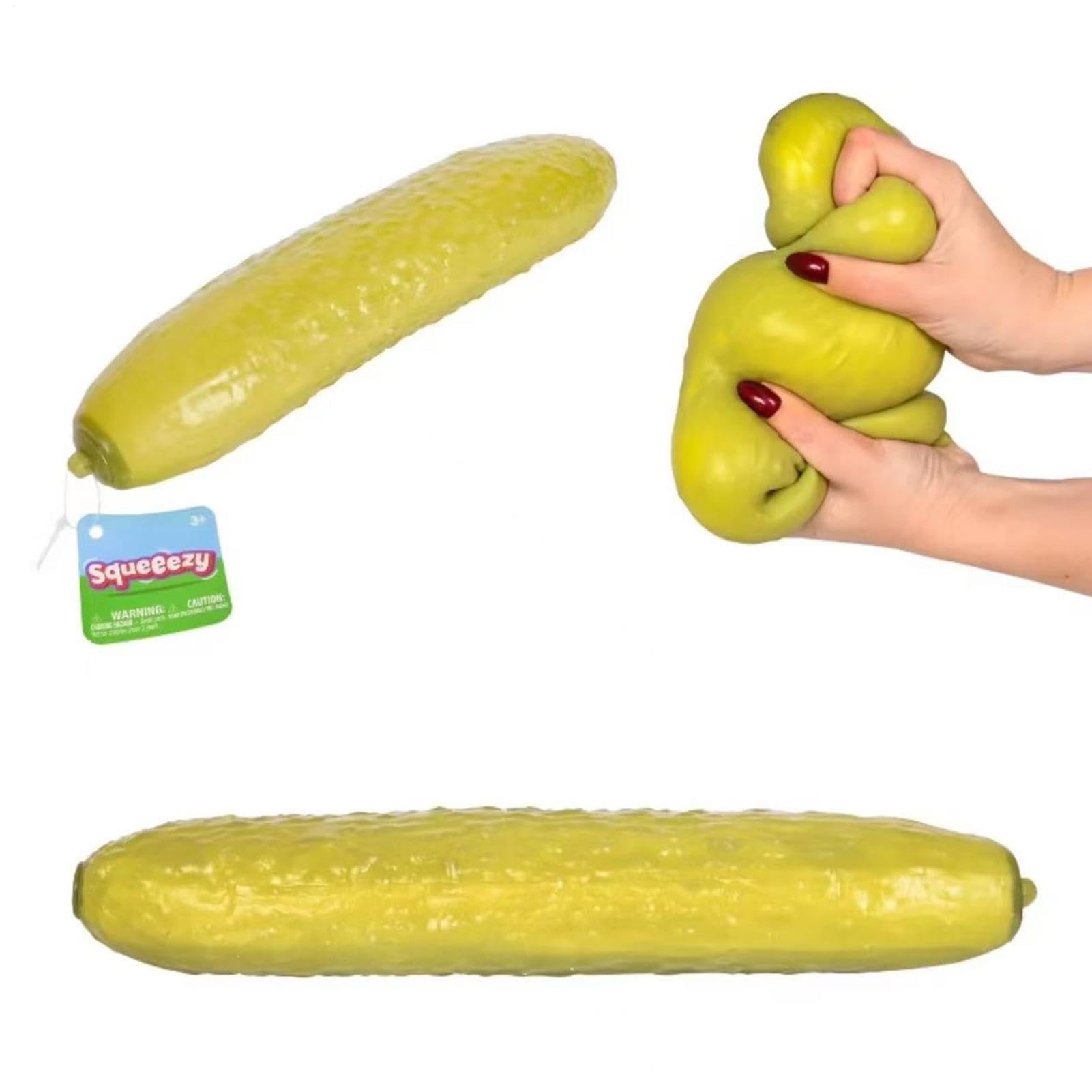 Pickle Squishyss - 25cm Fun Realistic Pickle Design, Pickles Squeeze Fidget Toy, Big Brain Cheese Stress Ball Realistic Design For Boys Girls Men Women Students Home Office Classroom Work Study