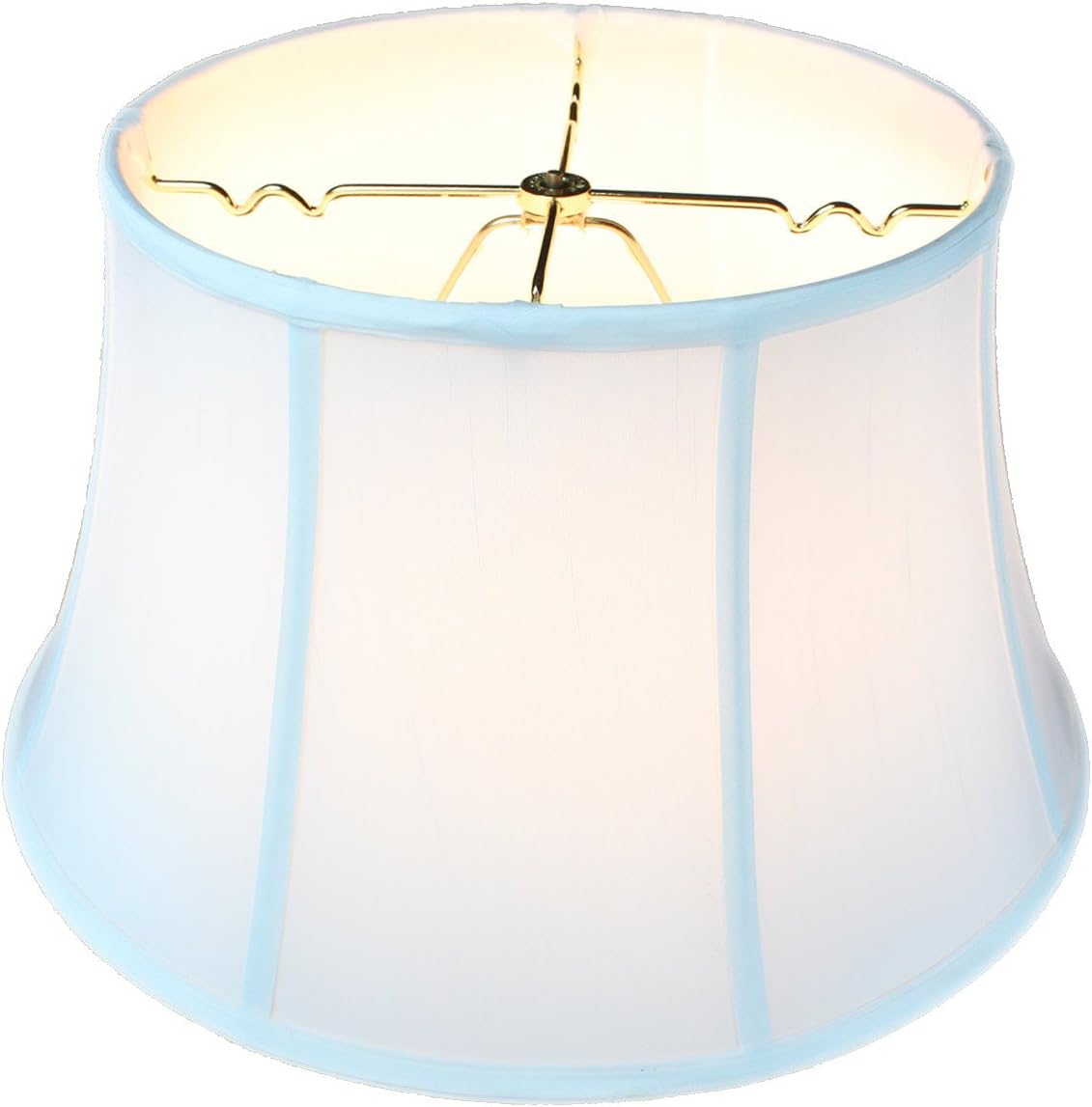 12x17x10 White Floor Shantung Lampshade with Brass Spider fitter - Perfect for table and Desk lamps - Medium, White