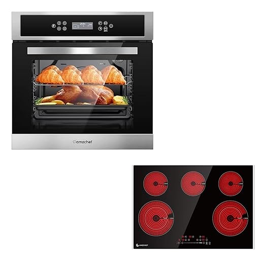 AMZCHEF Single Wall Oven and 30 Inch Electric Cooktop With Mothwe's Day